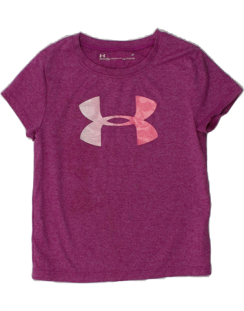 UNDER ARMOUR Girls Graphic T-Shirt Top 2-3 Years Purple Polyester | Vintage Under Armour | Thrift | Second-Hand Under Armour | Used Clothing | Messina Hembry 