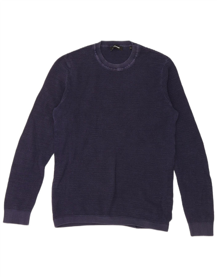 Jack & Jones Mens Crew Neck Jumper Sweater Small Navy Blue Pinstripe
