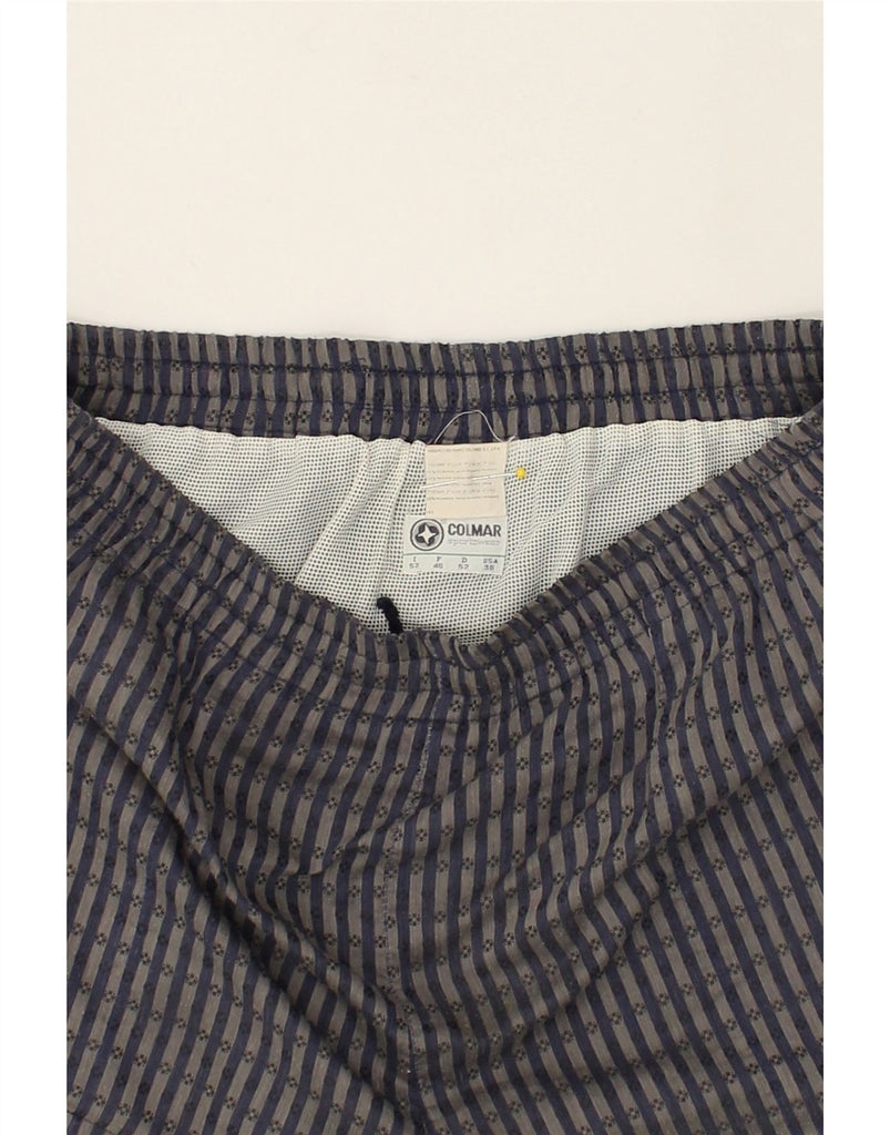 COLMAR Mens Swimming Shorts IT 52 XL W34  Grey Striped Polyamide | Vintage Colmar | Thrift | Second-Hand Colmar | Used Clothing | Messina Hembry 