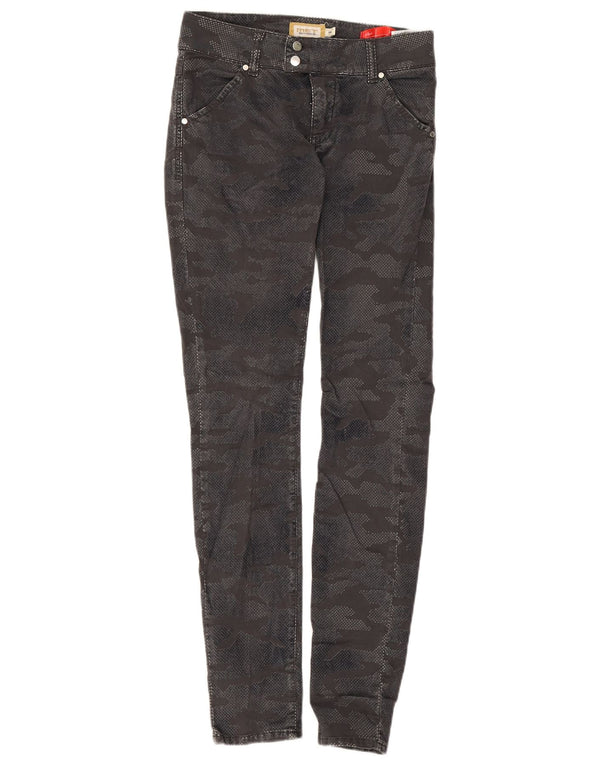 MET Womens Skinny Jeans W26 L30 Grey Camouflage Cotton