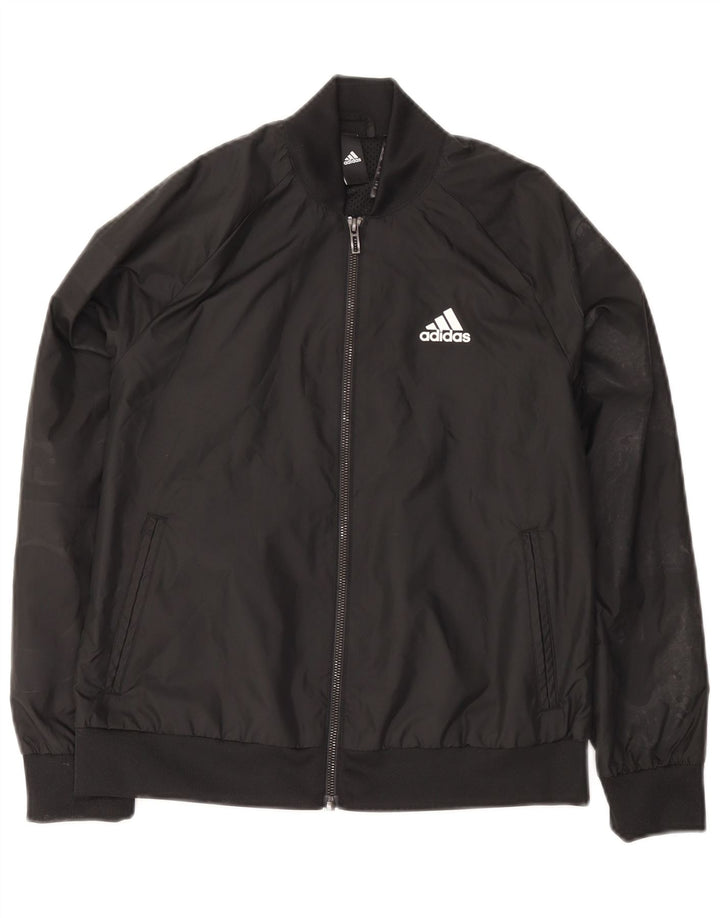 Adidas Womens Bomber Jacket UK 4/6 XS Black Polyester