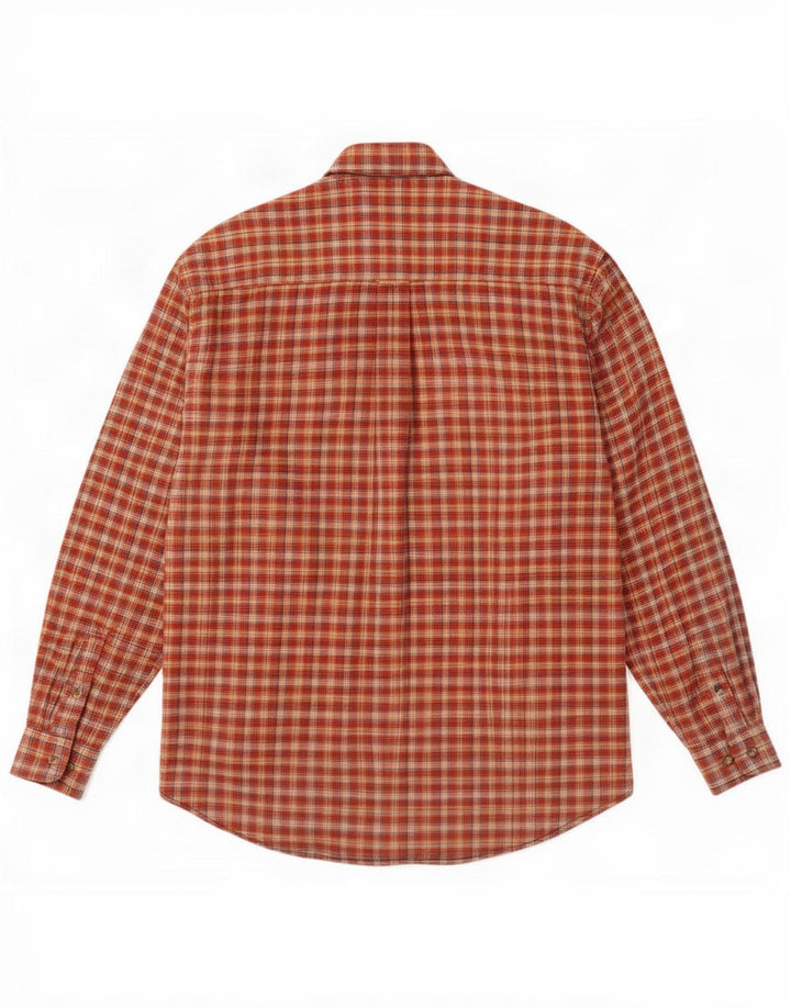 Pierre Cardin Mens Flannel Shirt Medium Red Plaid
