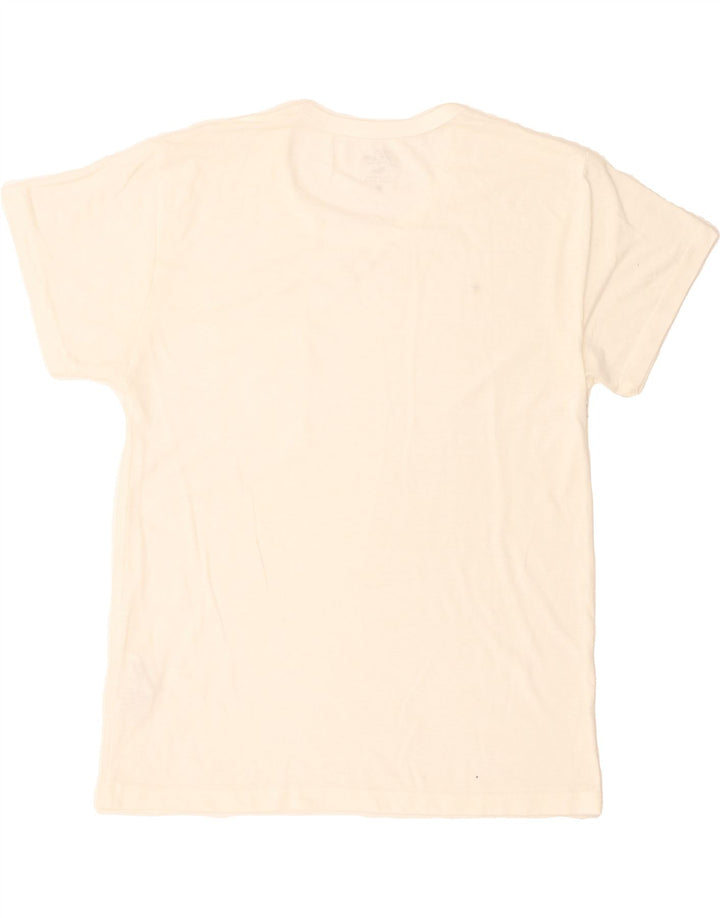 J. CREW Mens T-Shirt Top Medium Off White Polyester Vintage J. Crew and Second-Hand J. Crew from Messina Hembry 