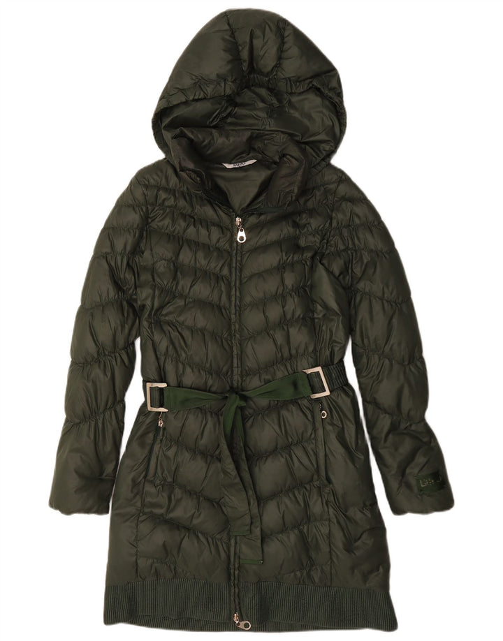Liu Jo Womens Hooded Padded Jacket IT 40 Small Green Polyamide