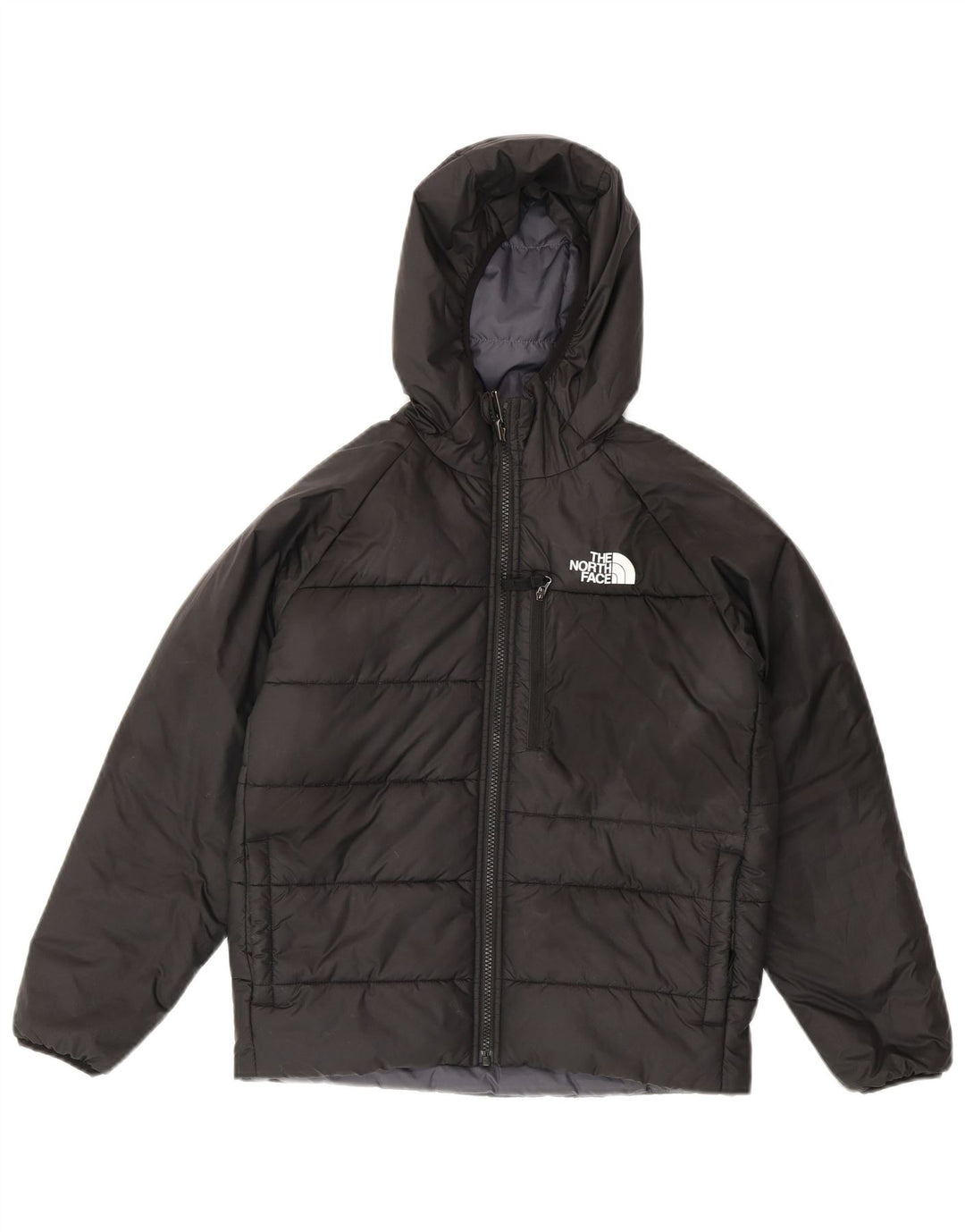 The North Face Boys Hooded Reversible Padded Jacket 11-12 Years Grey