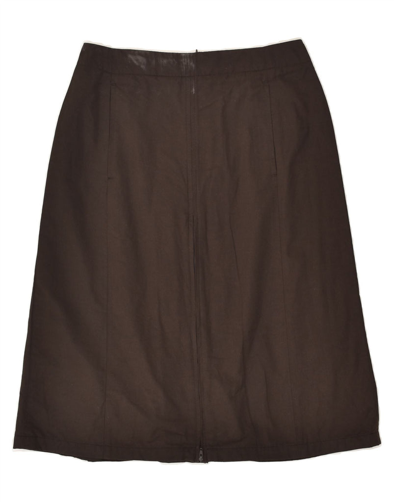 STEFANEL Womens A-Line Skirt EU 40 Medium W28  Brown Cotton | Vintage Stefanel | Thrift | Second-Hand Stefanel | Used Clothing | Messina Hembry 
