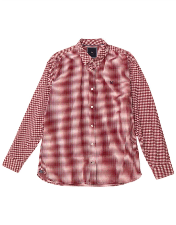 CREW CLOTHING Mens Slim Fit Shirt XL Red Check Cotton