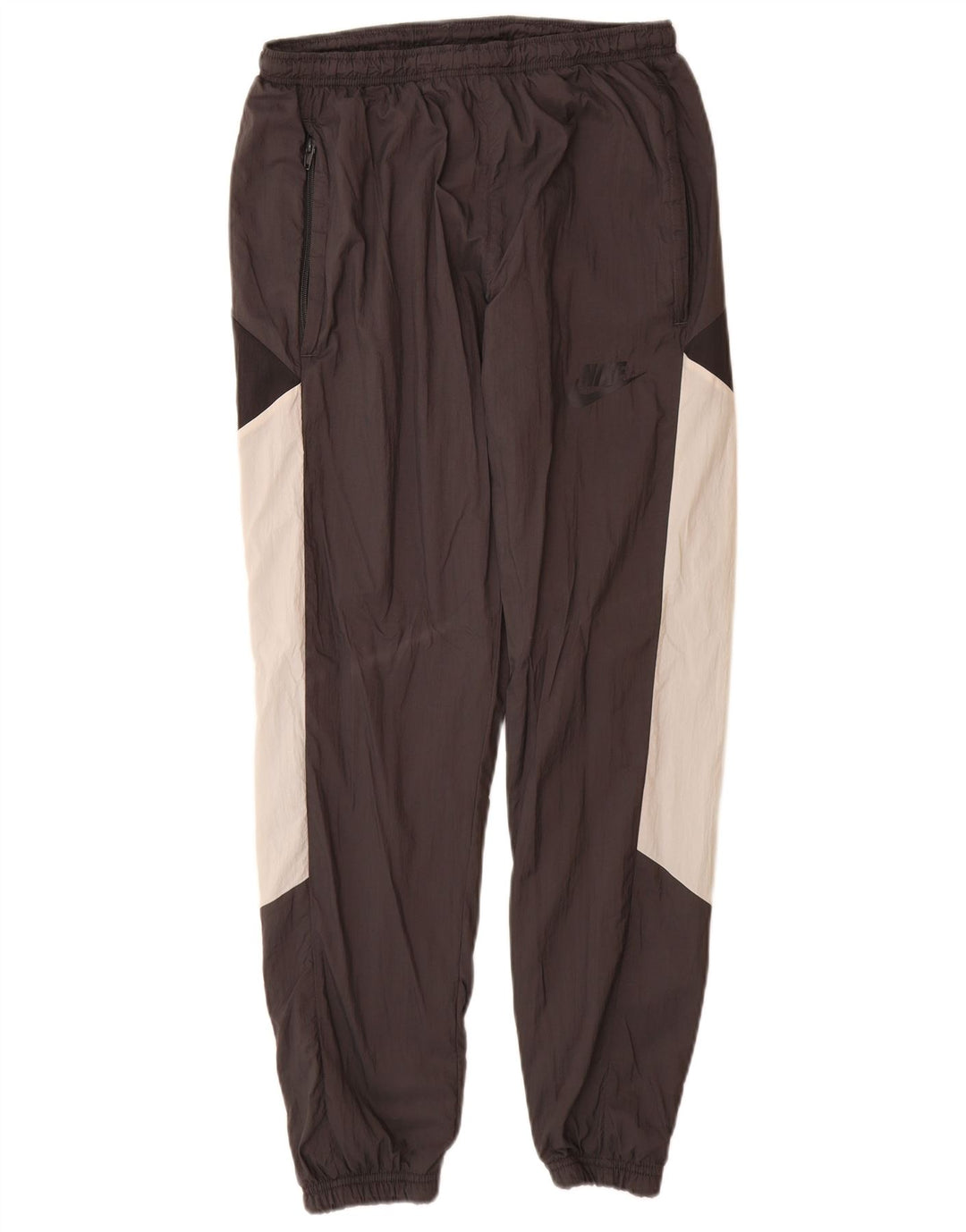 Nike Mens Tracksuit Trousers Joggers Small  Black Colourblock Nylon