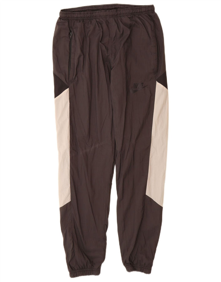 Nike Mens Tracksuit Trousers Joggers Small  Black Colourblock Nylon