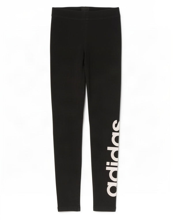 Adidas Girls Graphic Leggings 13-14 Years Black Cotton