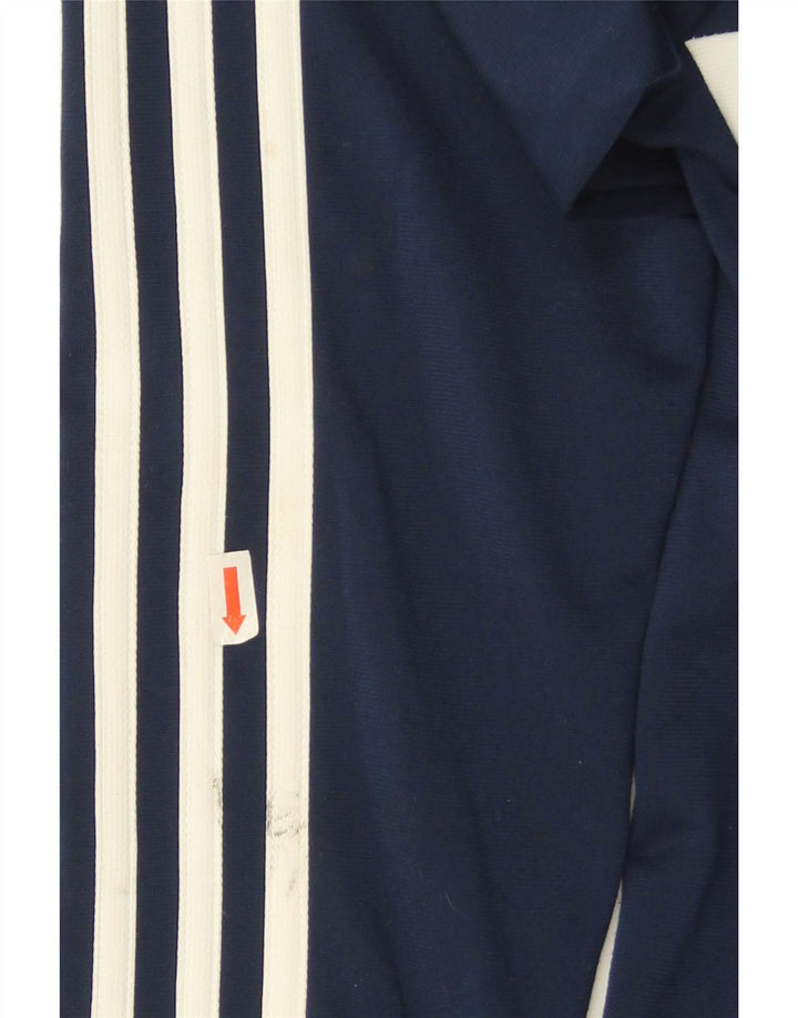 Adidas Boys Tracksuit Top Jacket 13-14 Years Navy Blue Colourblock