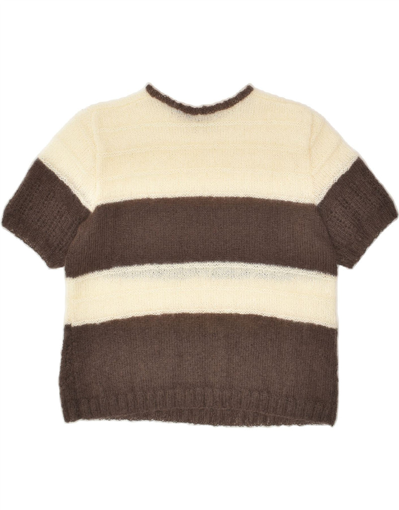VINTAGE Womens Short Sleeve Boat Neck Jumper Sweater UK 18 XL Brown | Vintage Vintage | Thrift | Second-Hand Vintage | Used Clothing | Messina Hembry 