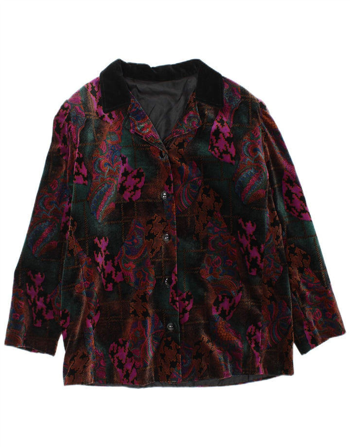 Vintage Womens 5 Button Blazer Jacket UK 16 Large Multicoloured Paisley