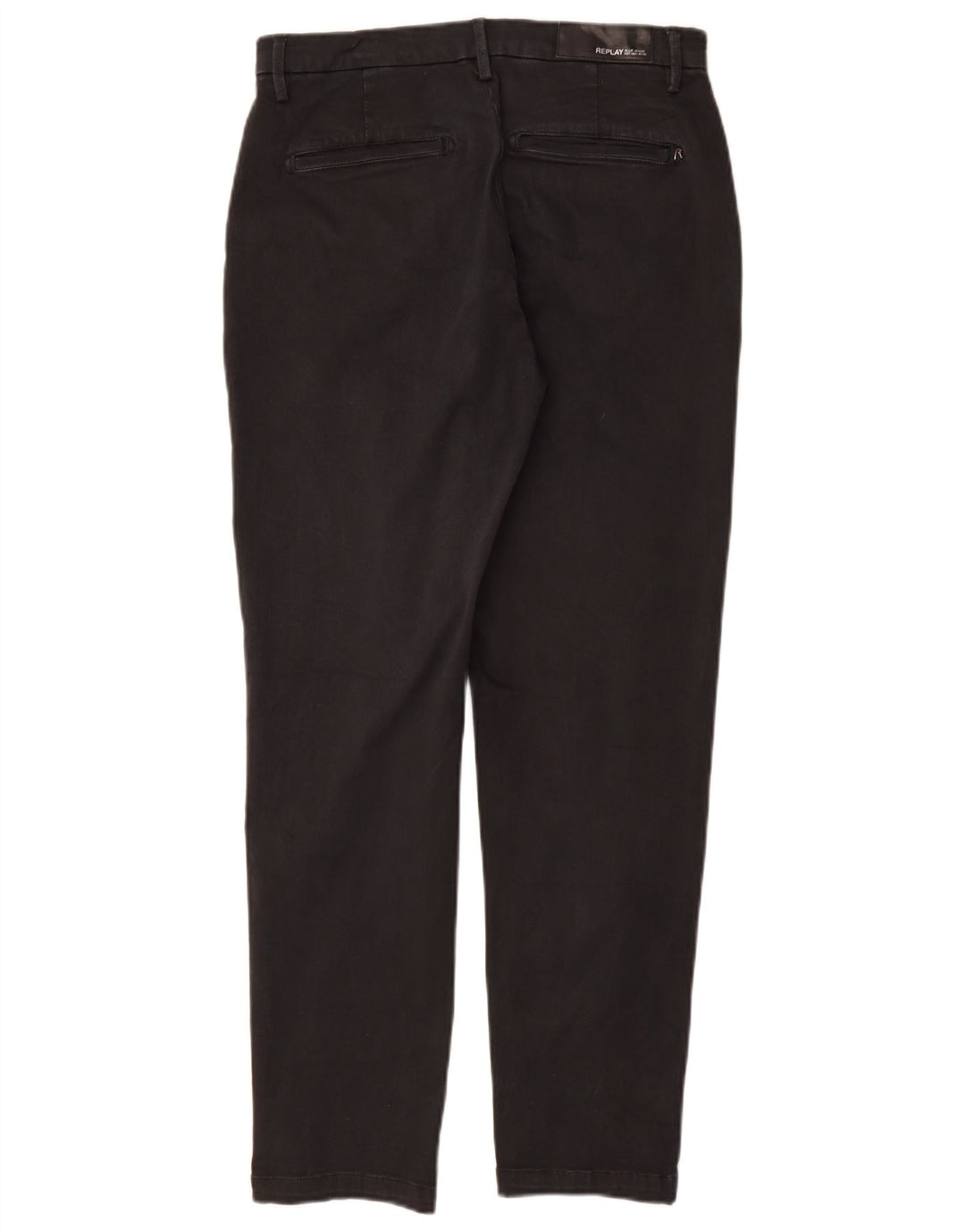 REPLAY Womens Regular Fit Chino Trousers W31 L29  Black Cotton