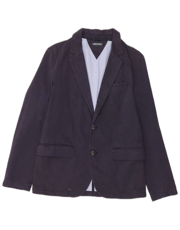 Tommy Hilfiger Boys 2 Button Blazer Jacket 15-16 Years Navy Blue Cotton