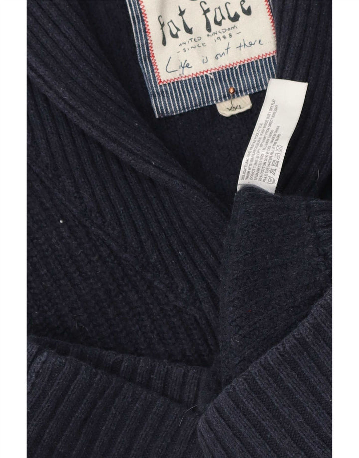 Fat Face Mens Cardigan Sweater 2XL Navy Blue Cotton