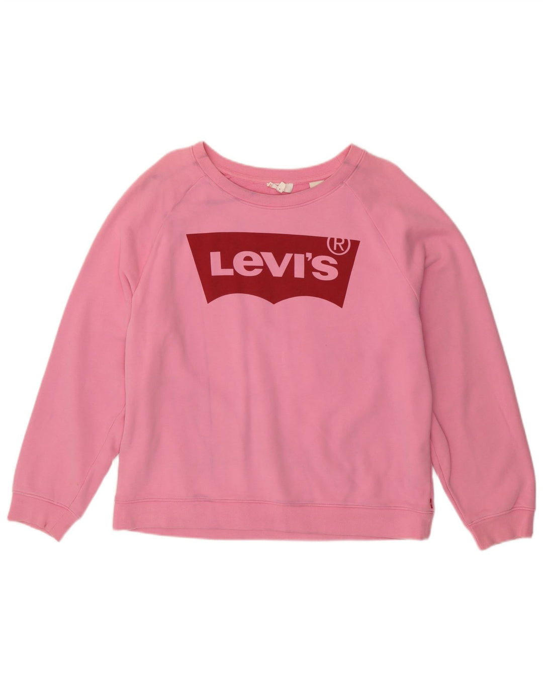Levi's Womens Graphic Oversized Sweatshirt Jumper UK 16 Large Pink Cotton