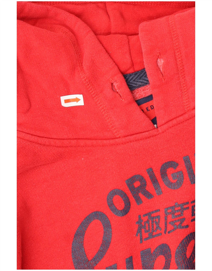 Superdry Mens Graphic Hoodie Jumper Small Red Cotton