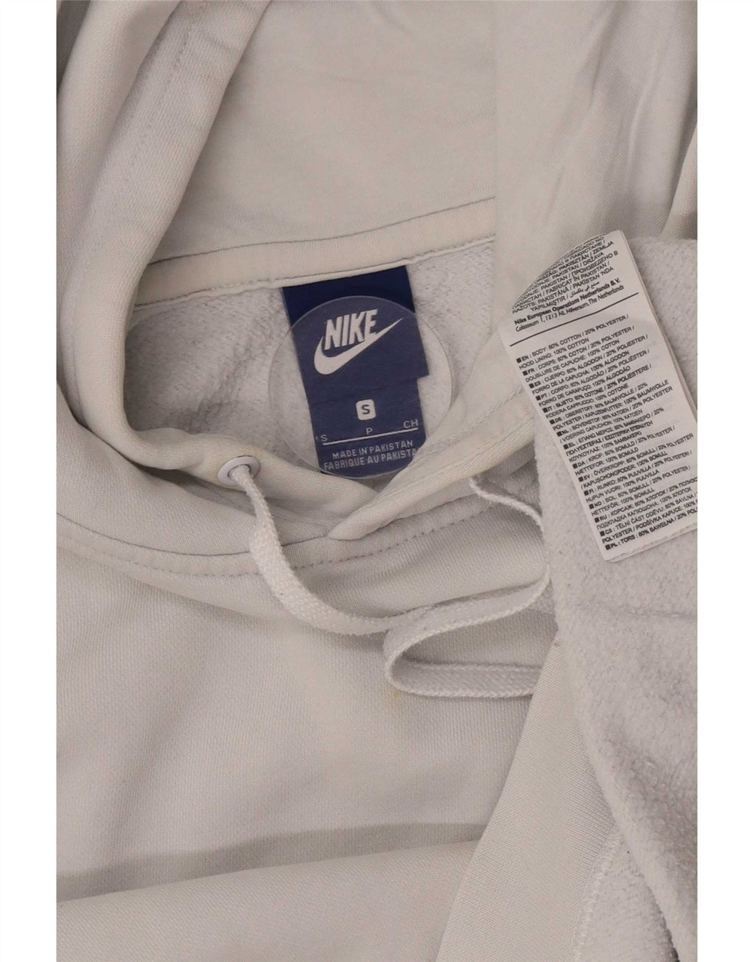 Nike Mens Hoodie Jumper Small White Cotton