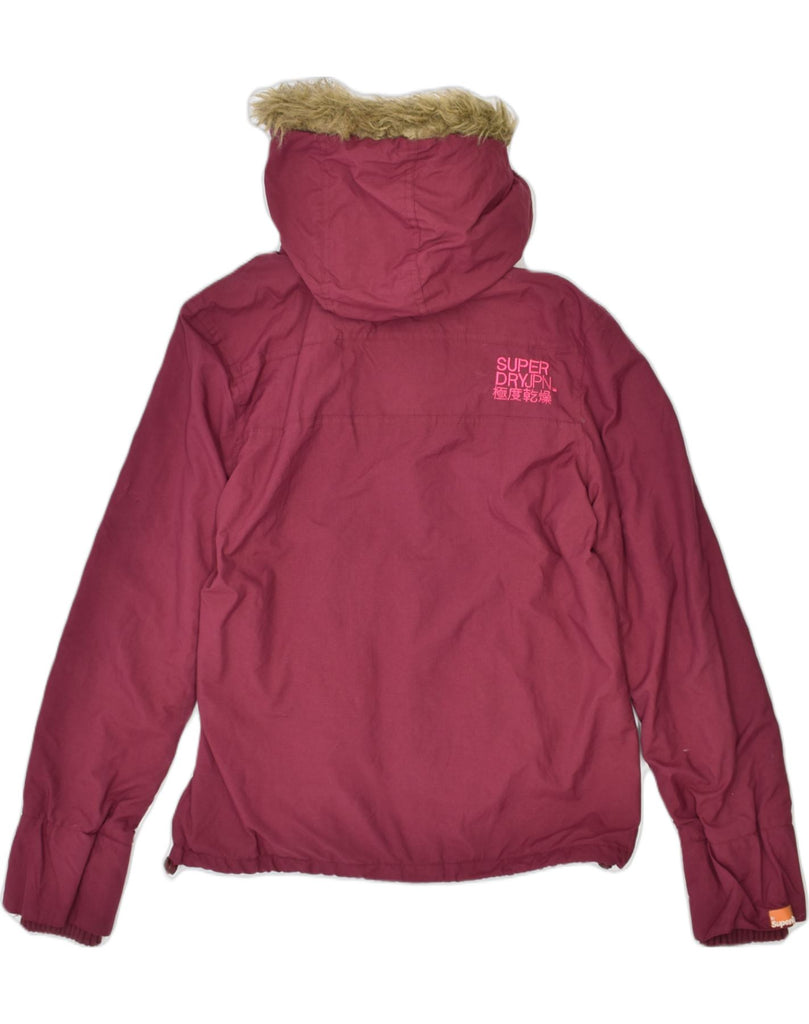 SUPERDRY Womens Hooded Rain Jacket Medium Maroon Nylon | Vintage | Thrift | Second-Hand | Used Clothing | Messina Hembry 