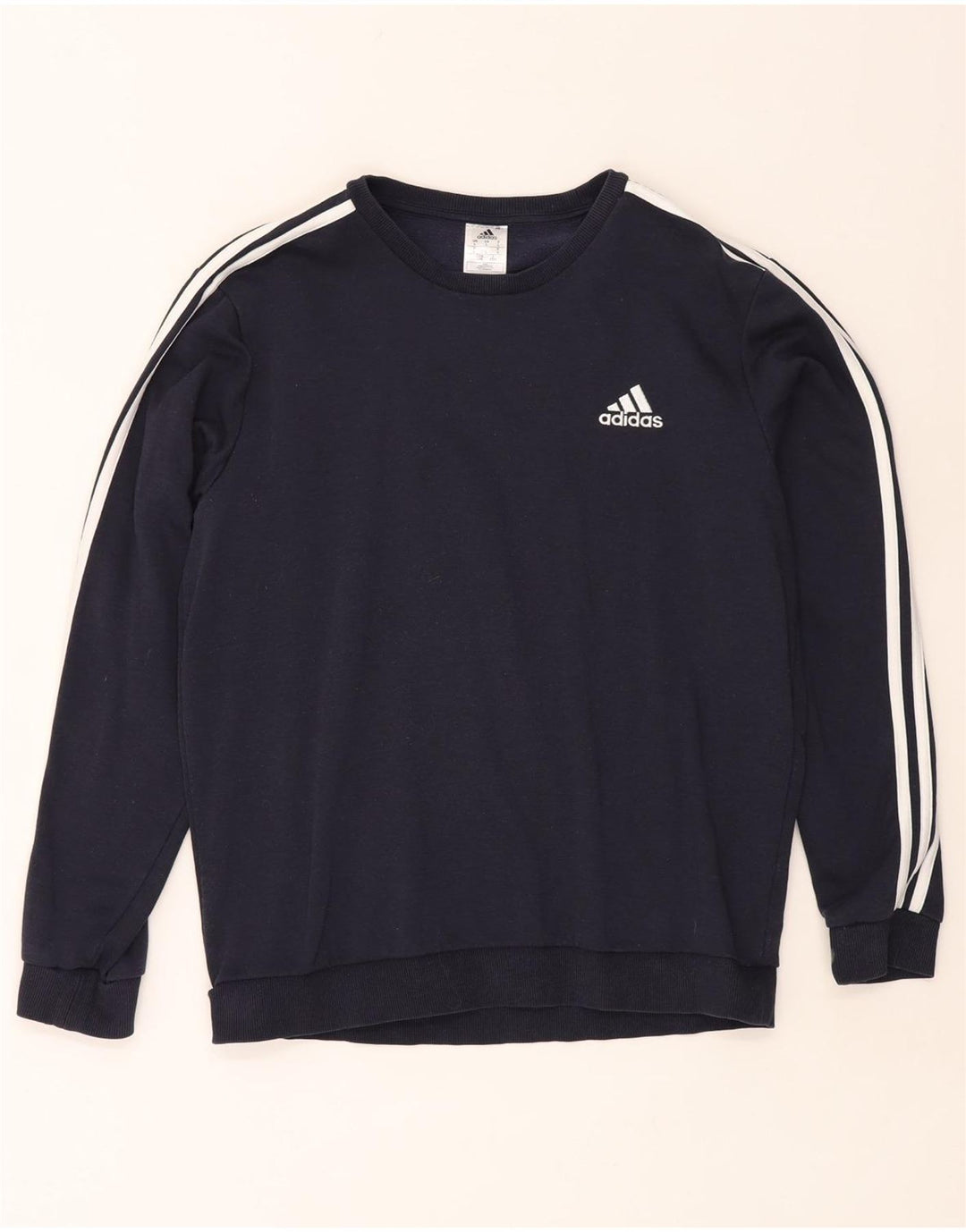 Adidas Mens Sweatshirt Jumper Large Navy Blue Cotton
