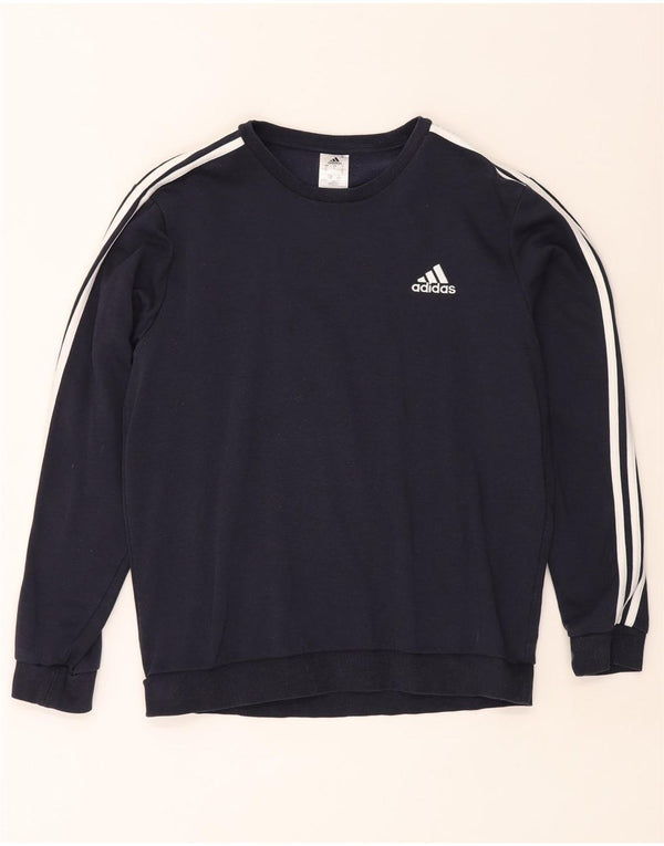Adidas Mens Sweatshirt Jumper Large Navy Blue Cotton