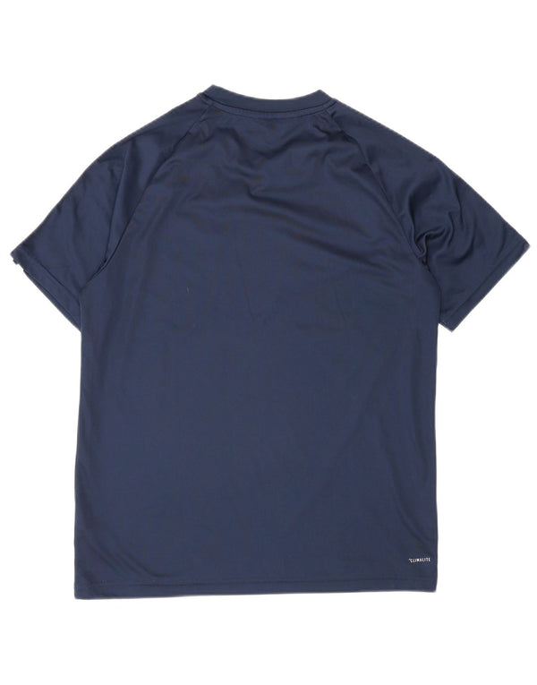 Adidas Boys T-Shirt Top 13-14 Years Navy Blue Polyester Sports