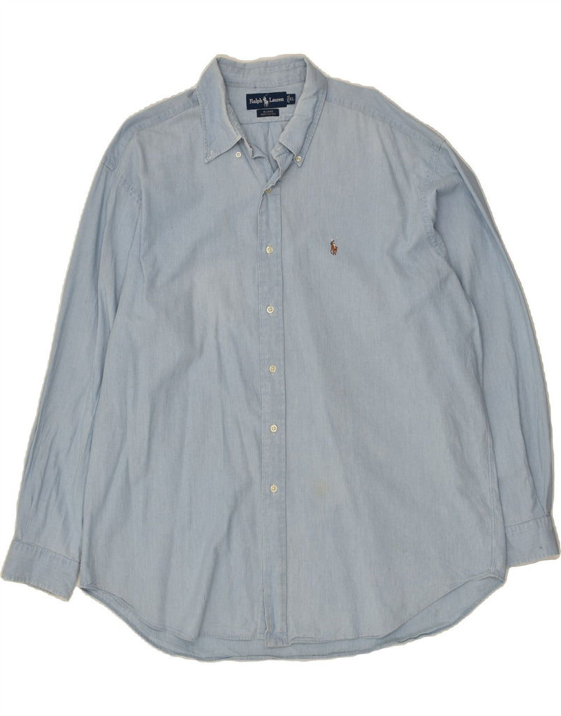 RALPH LAUREN Mens Blake Shirt XL Blue Cotton | Vintage Ralph Lauren | Thrift | Second-Hand Ralph Lauren | Used Clothing | Messina Hembry 