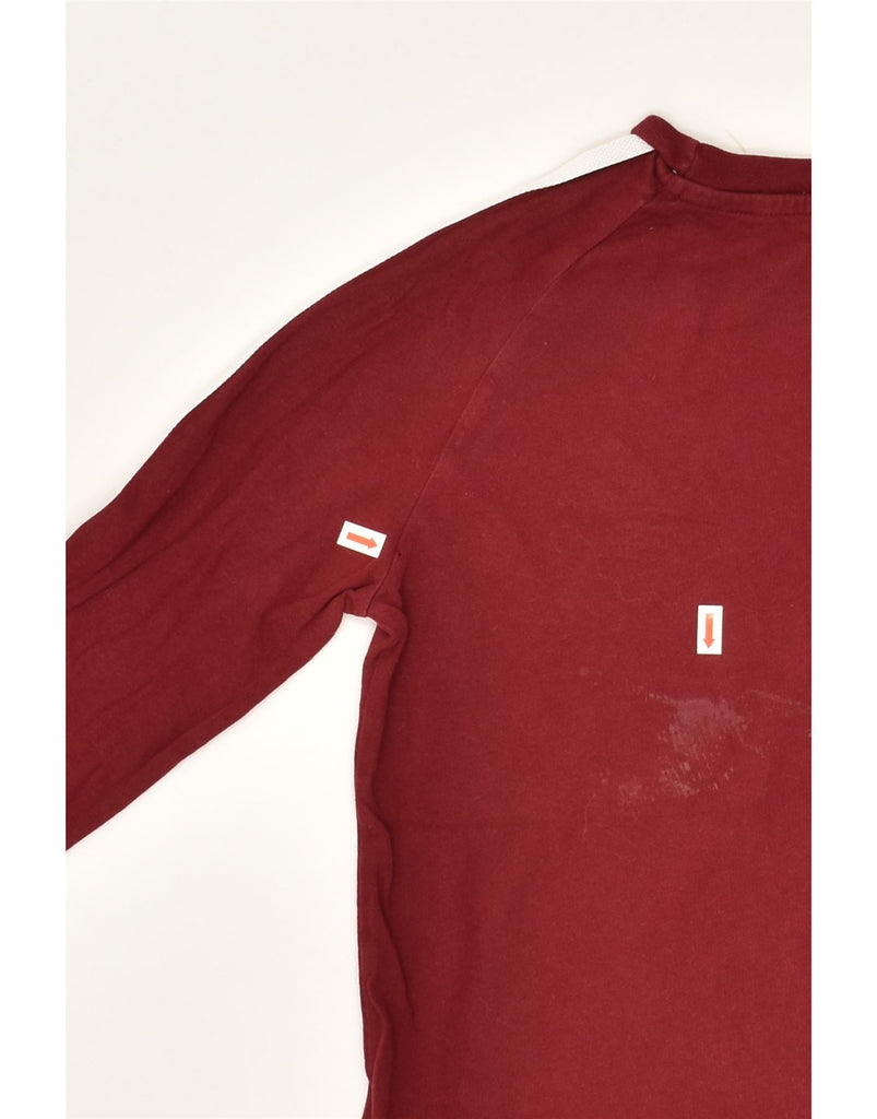 ADIDAS Boys Top Long Sleeve 9-10 Years Burgundy Cotton | Vintage Adidas | Thrift | Second-Hand Adidas | Used Clothing | Messina Hembry 