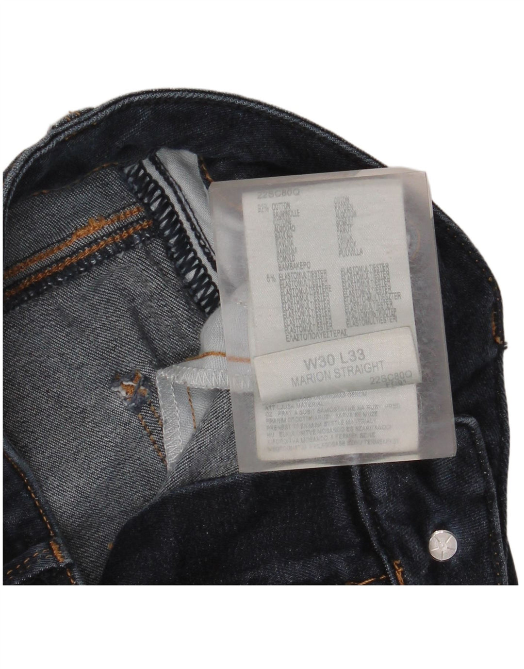 LEE Womens Marion Straight Jeans W30 L33 Blue Cotton