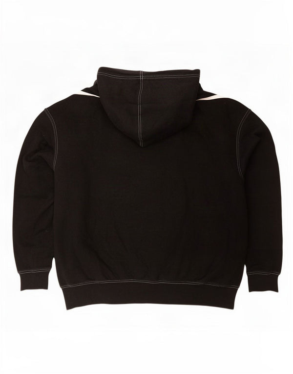 Nike Womens Graphic Oversized Hoodie Jumper UK 16 Large Black Cotton