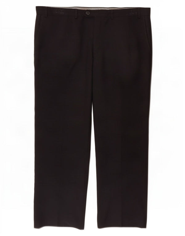 Marks & Spencer Mens Tailored Straight Casual Trousers W42 L29 Navy Blue