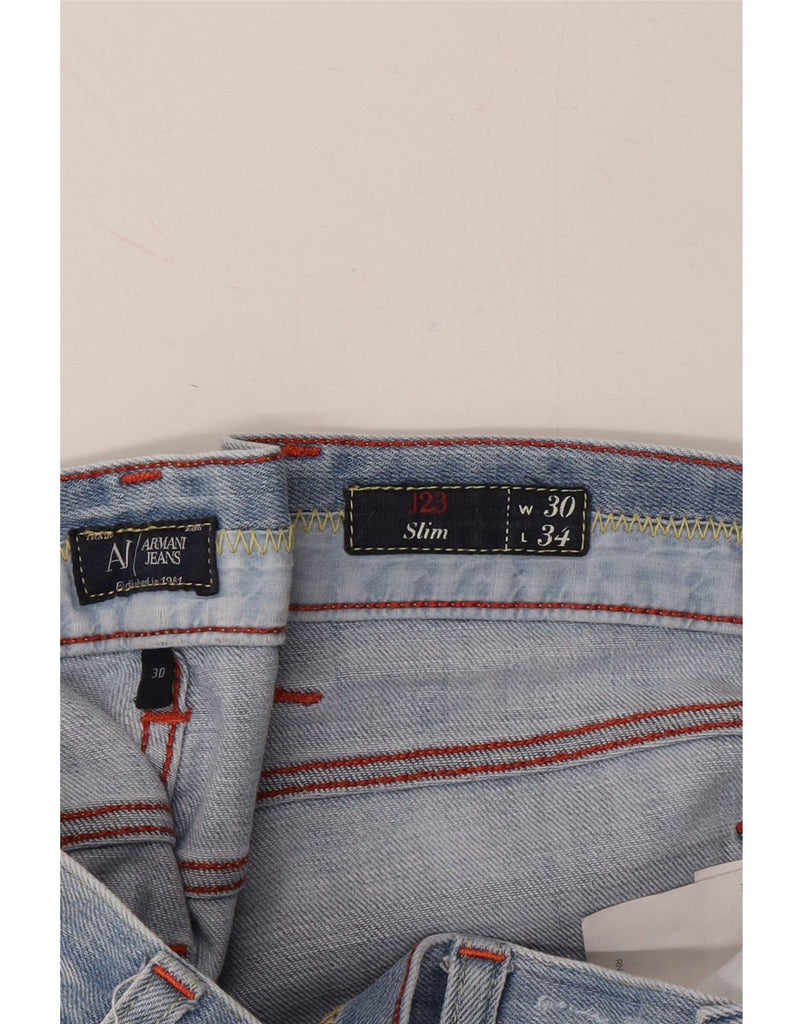 ARMANI Womens Slim Jeans W30 L34 Blue Cotton Vintage Armani and Second-Hand Armani from Messina Hembry 