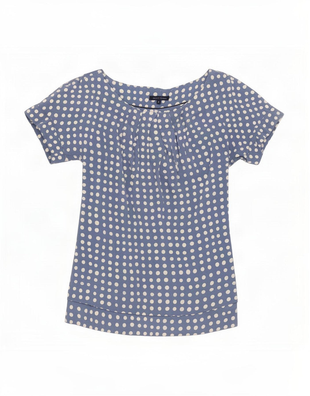 Tommy Hilfiger Womens Blouse Top US 8 Medium Blue Polka Dot Silk