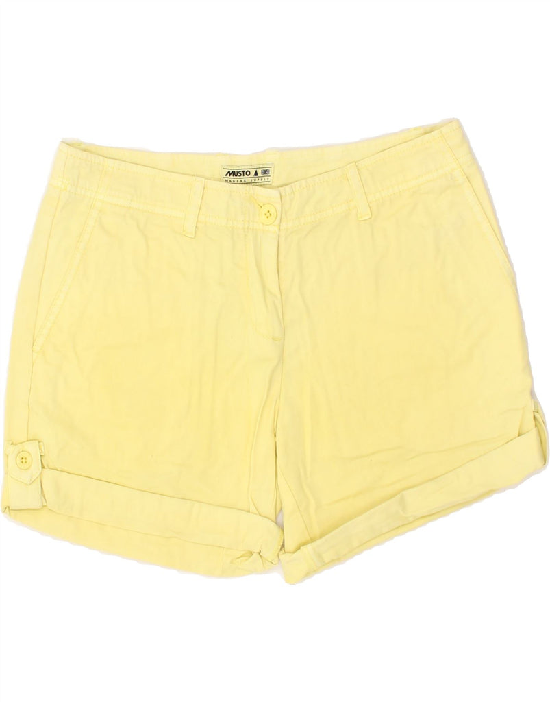 MUSTO Womens Chino Shorts US 10 Large W30 Yellow Cotton | Vintage Musto | Thrift | Second-Hand Musto | Used Clothing | Messina Hembry 