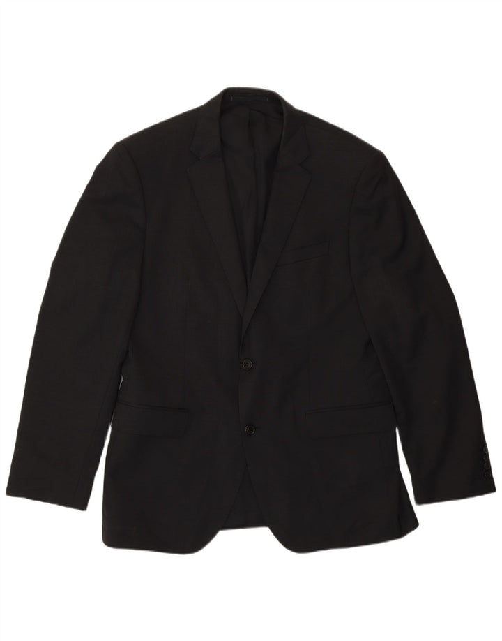 Hugo Boss Mens 2 Button Blazer Jacket EU 50 Large Black Virgin Wool