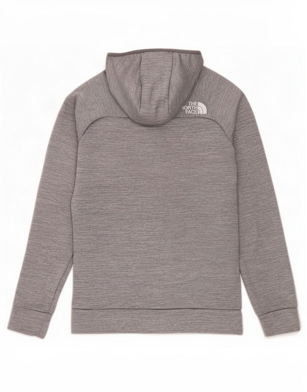 The North Face Boys Zip Hoodie Sweater 11-12 Years Large Grey Flecked