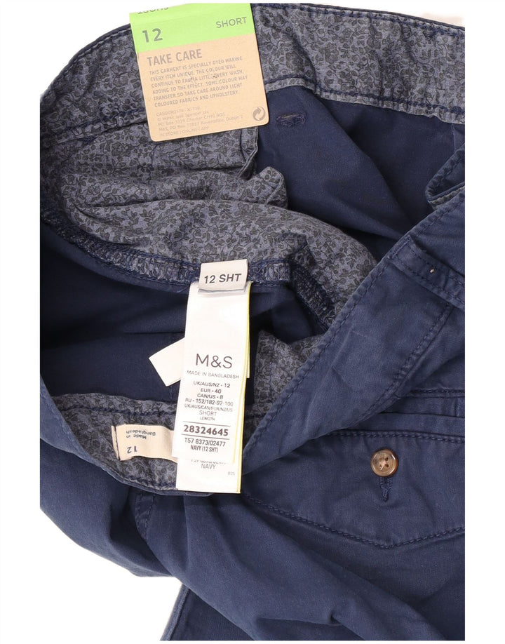 Marks & Spencer Womens Chino Trousers UK 12 Medium W30 L26 Navy Blue