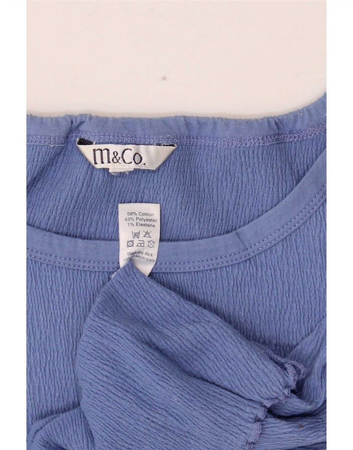 M&Co Womens Cami Top UK 20 2XL Blue Cotton