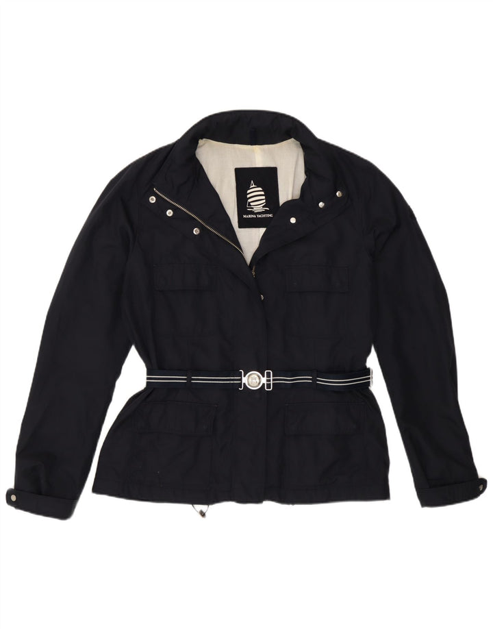 Marina Yachting Womens Hooded Utility Jacket IT 46 Large Navy Blue