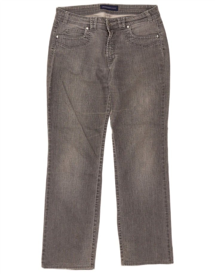 Trussardi Womens Straight Jeans W29 L30 Grey Cotton