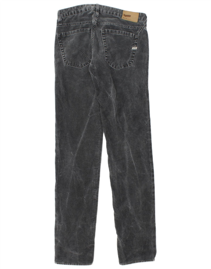 Gas Mens Slim Corduroy Trousers W30 L34 Grey