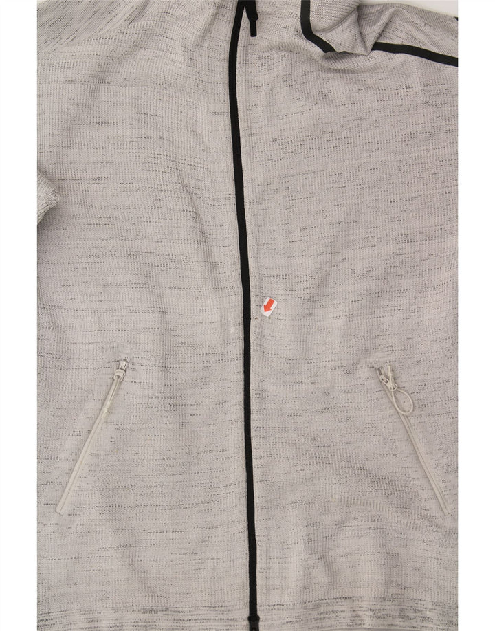 ADIDAS Mens Zip Hoodie Sweater Medium Grey Flecked Polyester Vintage Adidas and Second-Hand Adidas from Messina Hembry 
