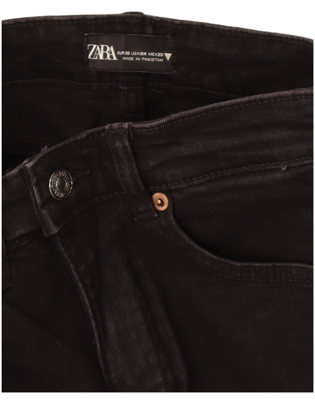 Zara Womens Bootcut Jeans EU 36 XS W26 L25 Black
