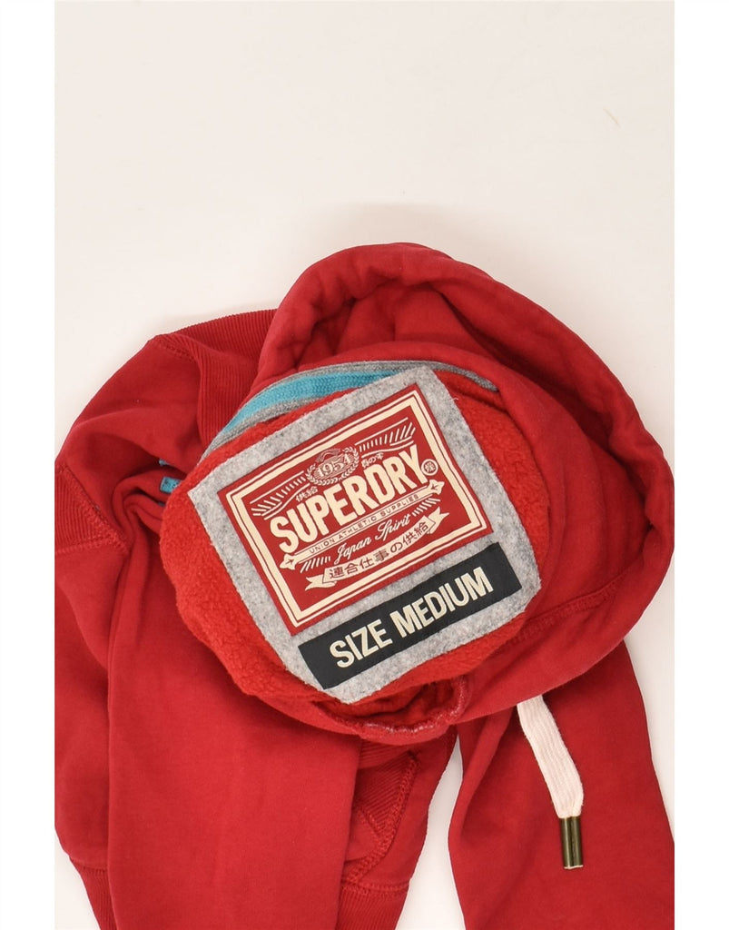 SUPERDRY Womens Graphic Hoodie Jumper UK 14 Medium Red Cotton | Vintage Superdry | Thrift | Second-Hand Superdry | Used Clothing | Messina Hembry 