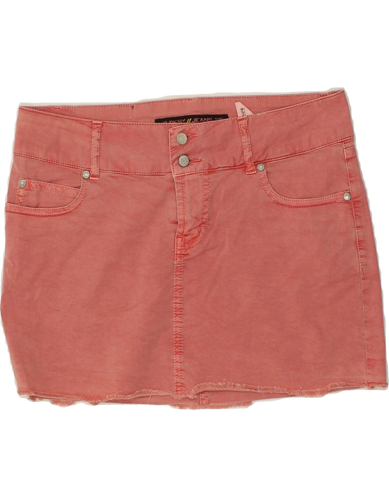 DKNY Womens Low Waist Denim Skirt W32 Medium  Pink Cotton | Vintage Dkny | Thrift | Second-Hand Dkny | Used Clothing | Messina Hembry 