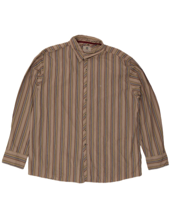 Fat Face Mens Shirt 2XL Beige Striped Cotton