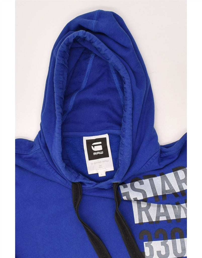 G-STAR Mens Graphic Hoodie Jumper Large Blue Cotton | Vintage G-Star | Thrift | Second-Hand G-Star | Used Clothing | Messina Hembry 