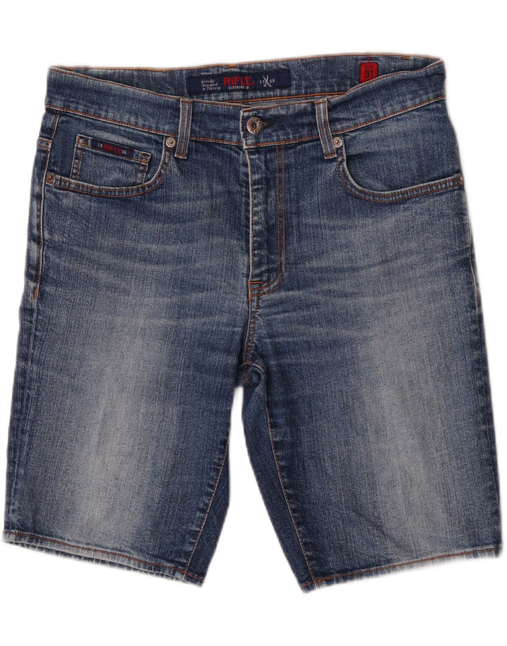 Rifle Mens Denim Shorts W31 Medium Blue