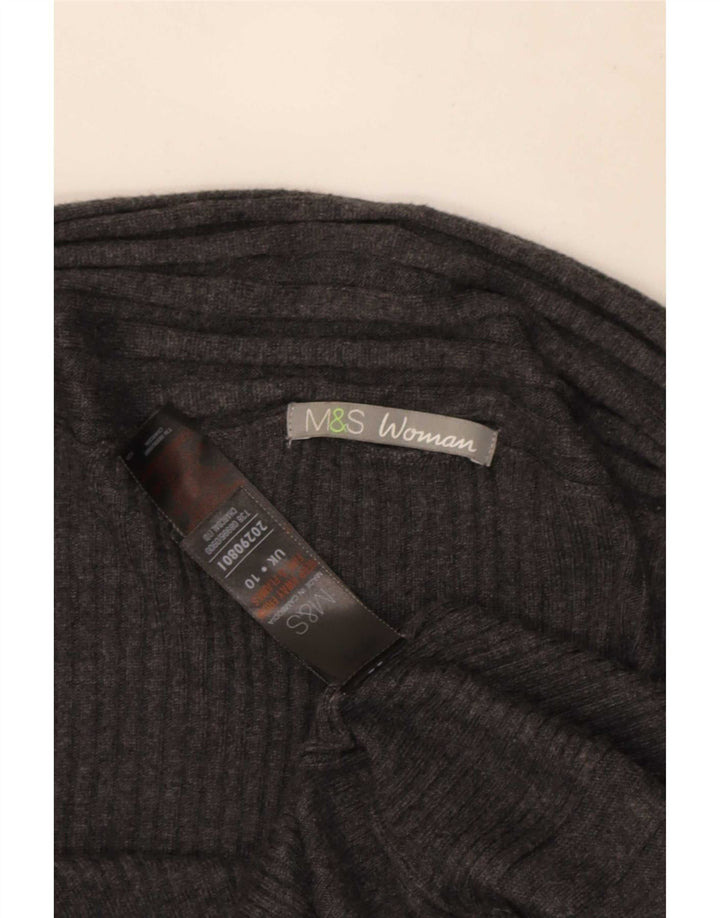 Marks & Spencer Womens Asymmetric Cardigan Sweater UK 10 Small Grey